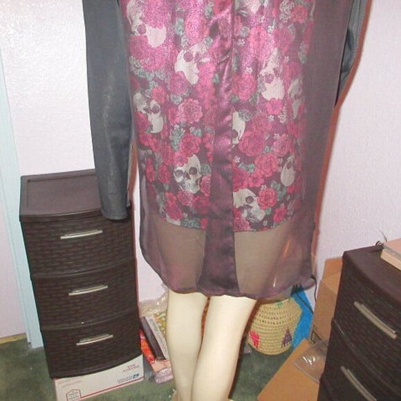 Y2K Vtg Lip Service Iridescent Mesh Top Size L Blacklist Sheer Sleeveless Goth - Picture 9 of 12